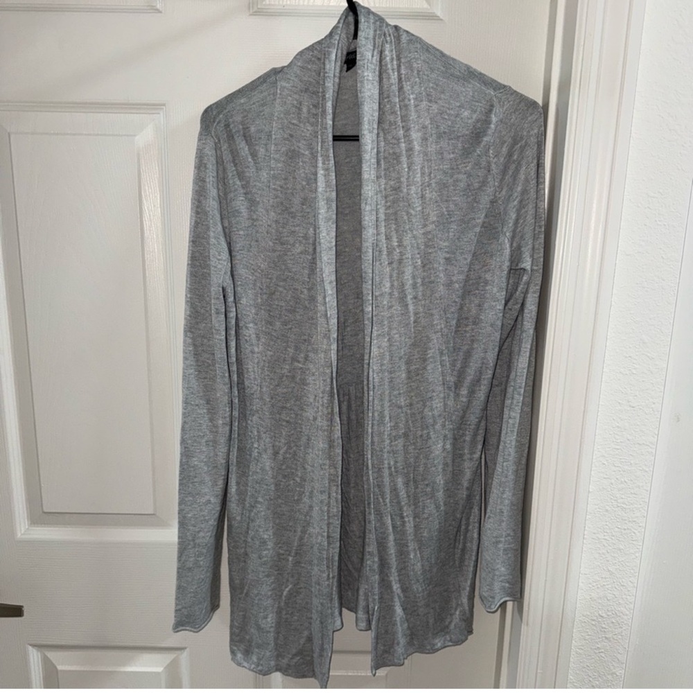 Express Lightweight Gray Open Front Cardigan | Size M